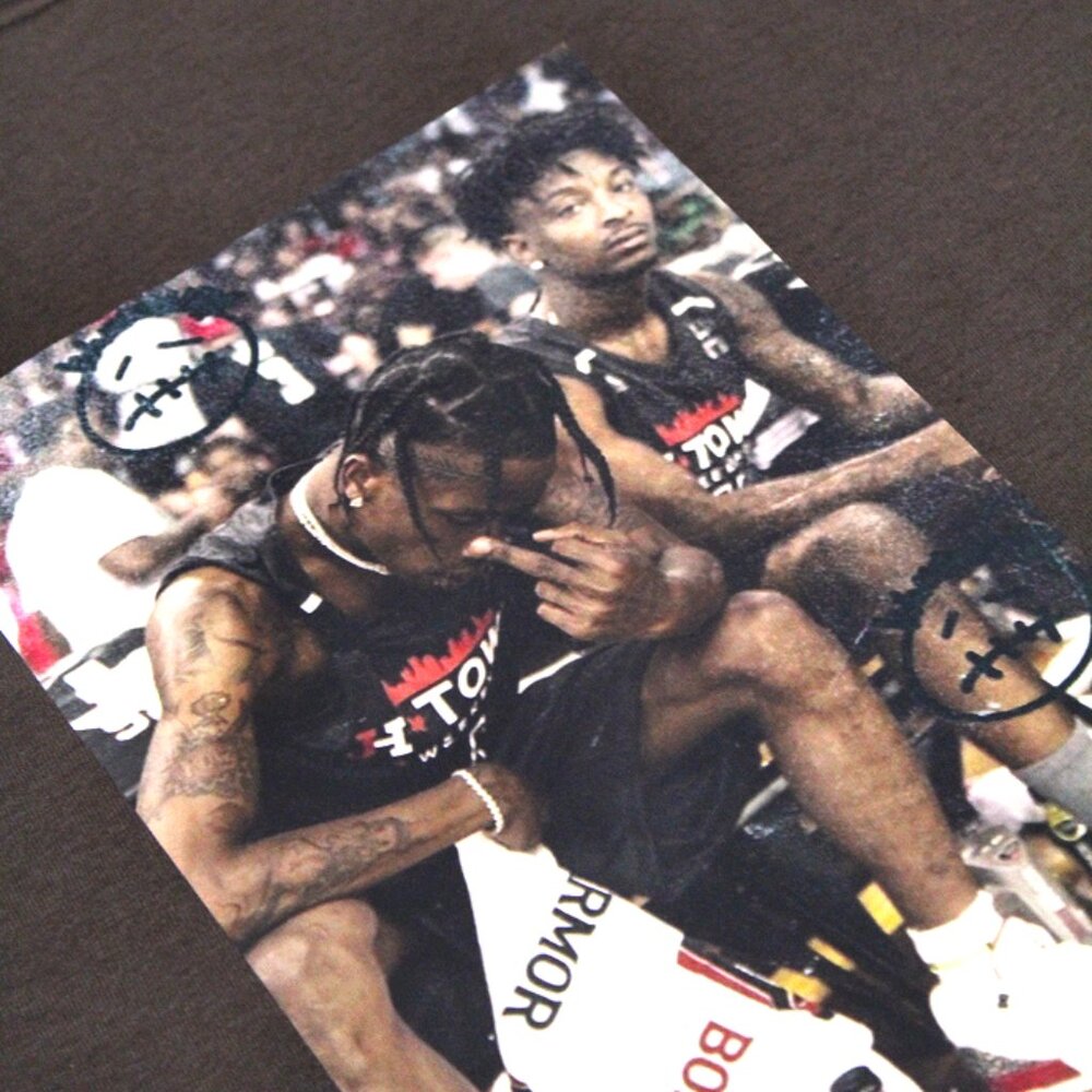 Travis Scott With 21 Savage Brown T-Shirt Size Medium 🔥🪐😎